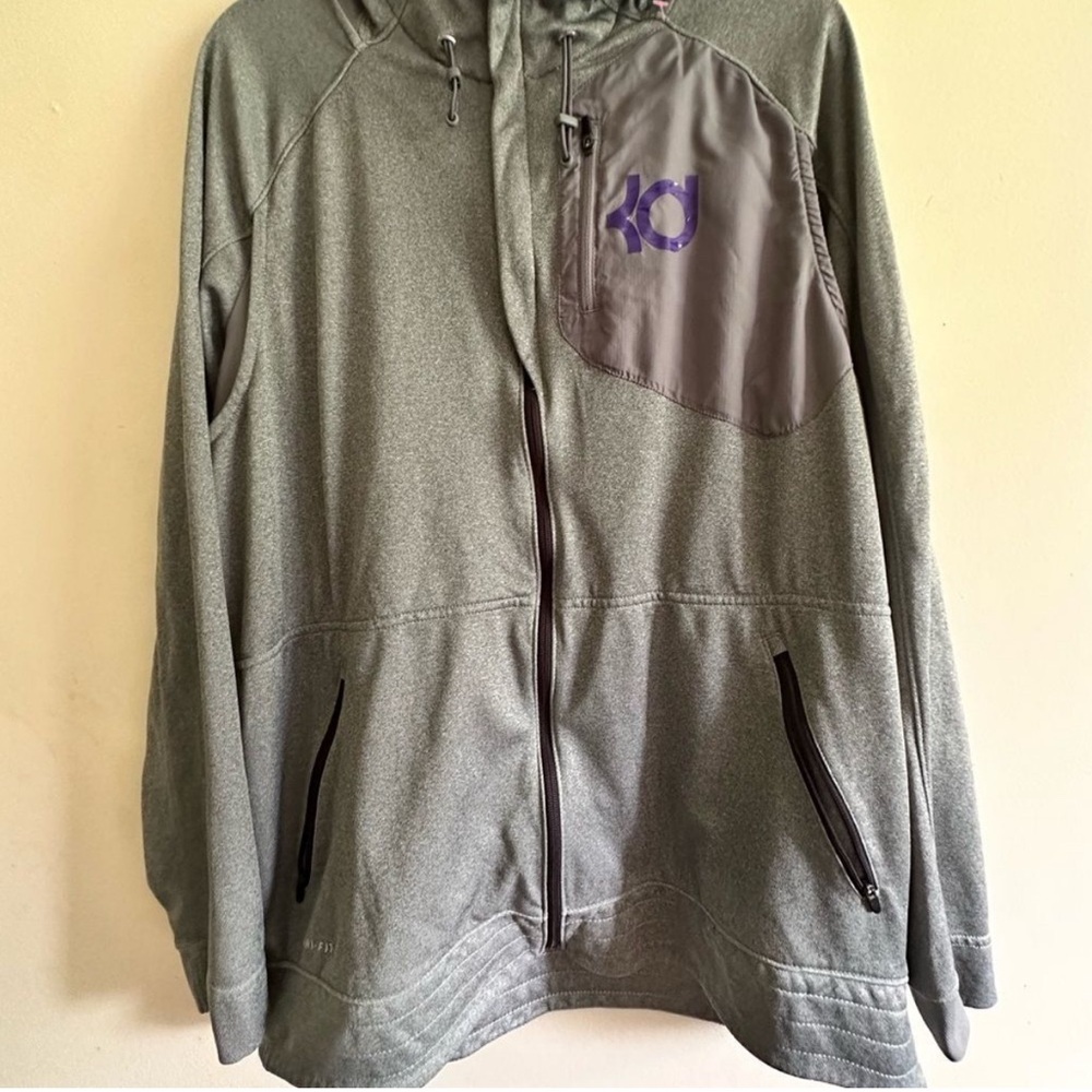Gray Nike KD Hoodie with Purple Logo